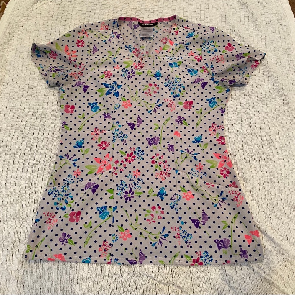 Heartsoul flower print scrub top